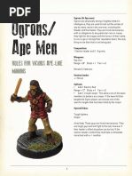 Ogrons/ Ape Men: Rules For Vicious Ape-Like Minions