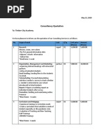 Consultancy Quotation: To: Timber City Academy