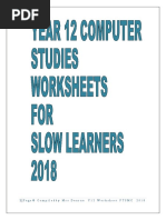 1 - Page© Compiledby Mrs Daurua Y12 Worksheet PTSMC 2018