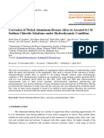 Corrosion of Nickel-Aluminum-Bronze Alloy in Aerated 0.1 M Sodium Chloride Solutions Under Hydrodynamic Condition