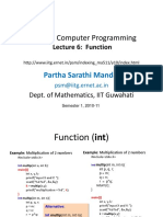 MA 511: Computer Programming: Partha Sarathi Mandal