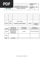 Procedimientos de Plan de Calibracion