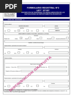 F2 Lt.22a, Mz. e Formulario Registral N2 Ley 27157