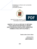 Diseño y Evaluacion de Un Metodo para Remover Impurezas Desde Soluciones de Lixiviacion, Mediante Sobresaturacion Sulfurica PDF