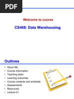 CS408: Data Warehousing: Welcome To Course