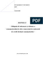 Obligatia de Informare Si Sfatuire A Consumatorului de Catre Comerciant in Contractul de Credit Destinat Consumatorilor