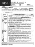 SESIÓN DE APRENDIZAJE N1 - 1ero