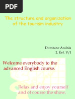 The Structure and Organization of The Tourism Industry: Domiscse András 2. Évf. V/I