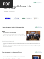 Association Partnership Germany - India Acma, Siam, Vda: Workshop - 09.01.2018