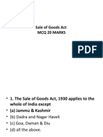 Sale of Goods Act MCQ 20 Marks