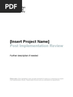 (Insert Project Name) : Post Implementation Review