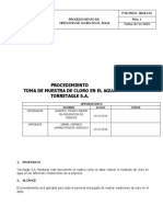 Procedimiento Toma de Muestra de Cloro en El Agua