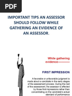 Important Tips An Assessor Should Follow While Gathering An Evidence of An Assessor