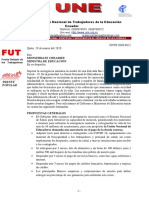 Carta de Une A La Ministra Educación