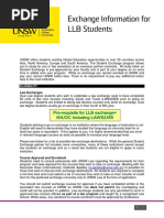 Law Exchange Information Sheet LLB Current