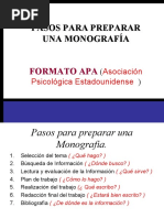 Pasos para Realizar Una Monografia - Formato Apa