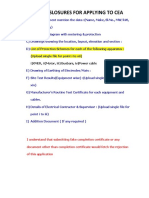 List of Enslosures For Applying To Cea: I) XMER, Ii) Motor, Iii) Busbars, Iv) Power Cable