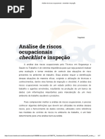 Análise de Riscos Ocupacionais - Checklist e Inspeção