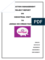 Production Management Project Report ON Industrial Visit TO Jamaai Ice Cream Factory