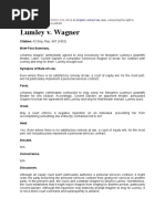 Lumley v. Wagner (PERFORMANCE OF CONTRACT)