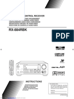 RX-884RBK: Audio/Video Control Receiver