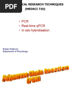 PCR - Real-Time QPCR - in Situ Hybridisation: Biomedical Research Techniques (MEDSCI 720)