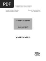 GCE Jan 2007 Marking Scheme