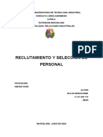 Reclutamiento y Seleccion de Personal. Dulce Morocoima