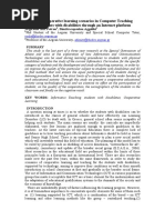 Use of Cooperative Learning Scenarios in Computer Teaching For Students With Disabilities Through An Internet Platform