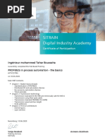 Sitrain Digital Industry Academy: Certificate of Participation