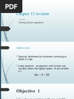 Chapter 13 Revision: Solving Linear Equations