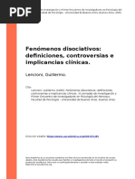 Lencioni, Guillermo (2005) - Fenomenos Disociativos Definiciones, Controversias e Implicancias Clinicas