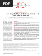 Bond Strength Durability of Self-Adhesive Resin Cements To Zirconia Ceramic: An in Vitro Study