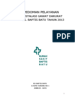 Pedoman Pelayanan Instalasi Gawat Darurat Rs. Baptis Batu Tahun 2013 RS Baptis Batu JL Raya Tlekung No 1 Junrejo - Batu