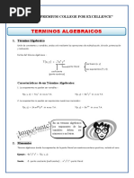 Término Algebraico para Primero de Secundaria