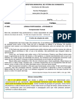 4º Ano - Língua Portuguesa - Semana 07 - Atividade 01