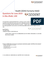 Department of Health (DOH) Formerly HAAD: Questions For June 2019 in Abu Dhabi, UAE