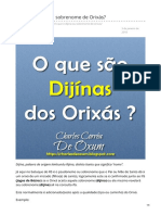 O Que É Dijína Ou Sobrenome de Orixás