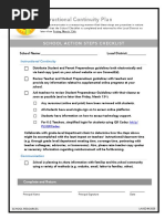 Instructional Continuity Plan: School Action Steps Checklist