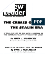 The Crimes of The Stalin Era, Special Report To The 20th Congress of The Communist Party of The Soviet Union.