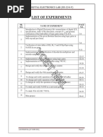 List of Experiments: SR. NO. Name of Experiment NO