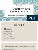 Welcome To Our Presentation: Management and Operations (ASM 1)