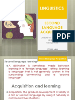 Linguistics: Second Language Acquisition