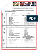 Prepositions of Time and Place in On at Grammar Guides - 53554