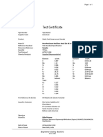 Test Certificate: Heat Resistant Stainless Steel (Fe-Ni-Cr Alloy) Sample