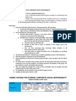 Rubric Criteria For Scoring: Corporate Social Responsibility