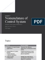 Nomenclature of Control System