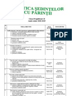 Tematica Sedintelor Cu Parintii - Clasa Pregatitoare