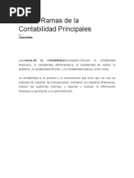 Las 10 Ramas de La Contabilidad Principales