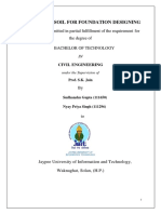 Analysis of Soil For Foundation Designing: Project Report Submitted in Partial Fulfillment of The Requirement